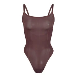 SHEER SCULPT THONG BODYSUIT | COCOA