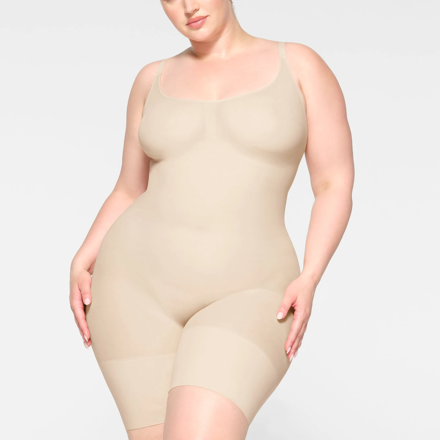 EVERYDAY SCULPT MID THIGH BODYSUIT | SAND 2 EVERYDAY SCULPT MID THIGH BODYSUIT | SAND - Image 2