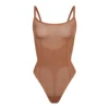 SHEER SCULPT THONG BODYSUIT | BRONZE