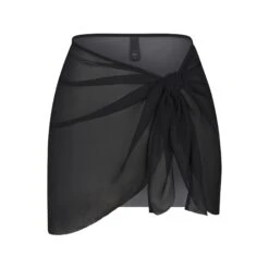 SILK CHIFFON COVER UP WRAP SKIRT | ONYX