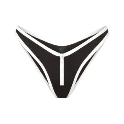 ZIP-UP SWIM DIPPED TANGA BOTTOM | ONYX