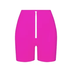 ZIP-UP SWIM MID WAIST SHORT | HIBISCUS