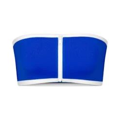 ZIP-UP SWIM BANDEAU TOP | COBALT