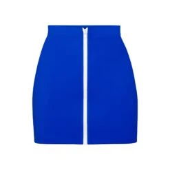 ZIP-UP SWIM MINI SKIRT | COBALT