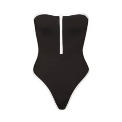 ZIP-UP SWIM STRAPLESS ONE PIECE | ONYX