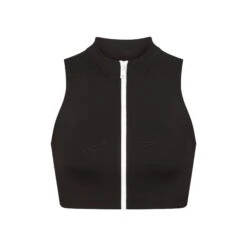 ZIP-UP SWIM MOCK NECK TOP | ONYX
