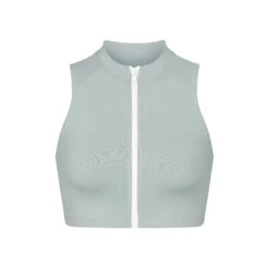 ZIP-UP SWIM MOCK NECK TOP | PACIFIC