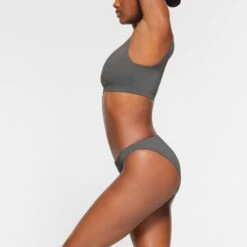 SWIM MID COVERAGE BOTTOMS | GUNMETAL -SWIM Sales Store SKIMS SWIM BB BRF 3960 OB GUN 0012 SD