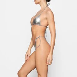 METALLIC SWIM SKIMPY TIE BOTTOM | NICKEL -SWIM Sales Store SKIMS SWIM BB TNG 2804 DD NIC 0008