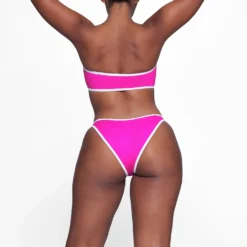 ZIP-UP SWIM DIPPED TANGA BOTTOM | HIBISCUS -SWIM Sales Store SKIMS SWIM BB TNG 3022 HA HIB 0010 BK