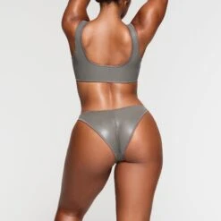 RUBBERIZED SCUBA SWIM TANGA BIKINI BOTTOM | GREY CHALK -SWIM Sales Store SKIMS SWIM BB TNG 3161 NA GCK 016