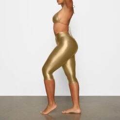 METALLIC SWIM V-WAIST PANT | GOLD -SWIM Sales Store SKIMS SWIM BO PNT 2806 DA GOL 0009