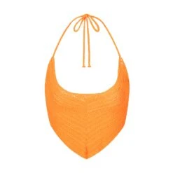 CROCHET SWIM HANDKERCHIEF TOP | NEON ORANGE