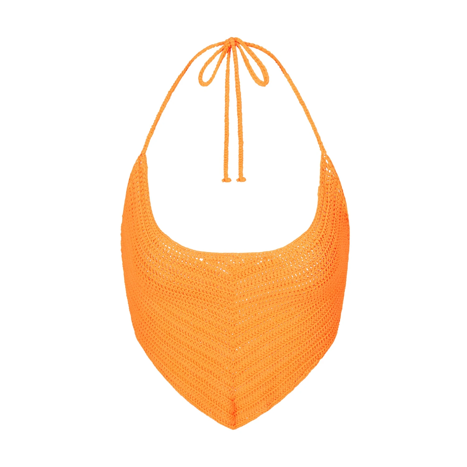 CROCHET SWIM HANDKERCHIEF TOP | NEON ORANGE 1 CROCHET SWIM HANDKERCHIEF TOP | NEON ORANGE