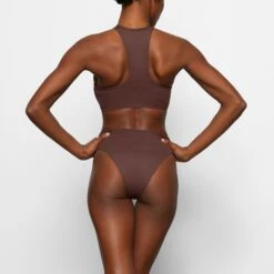 SWIM HIGH NECK RACER TOP | COCOA -SWIM Sales Store SKIMS SWIM BT HNK 2786 CB COA 0012 BK