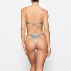 METALLIC SWIM MICRO SCOOP BIKINI TOP | NICKEL -SWIM Sales Store SKIMS SWIM BT SCP 2802 DD NIC 0013