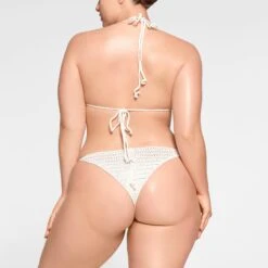 CROCHET SWIM TRIANGLE BIKINI TOP | MARBLE -SWIM Sales Store SKIMS SWIM BT TRI 2809 MA MBL 0919 BK