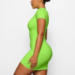 SWIM T-SHIRT DRESS | NEON GREEN -SWIM Sales Store SKIMS SWIM CU DRS 2793 CA NGE 0008 SD