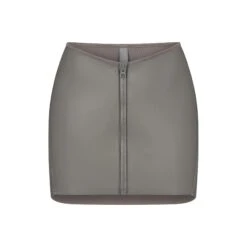 RUBBERIZED SCUBA SWIM MINI SKIRT | GREY CHALK