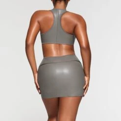 RUBBERIZED SCUBA SWIM MINI SKIRT | GREY CHALK -SWIM Sales Store SKIMS SWIM CU SKT 3162 NA GCK 021