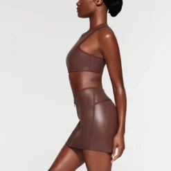 RUBBERIZED SCUBA SWIM MINI SKIRT | COCOA -SWIM Sales Store SKIMS SWIM CU SKT 3162 NB COA 017