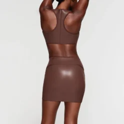 RUBBERIZED SCUBA SWIM MINI SKIRT | COCOA -SWIM Sales Store SKIMS SWIM CU SKT 3162 NB COA 022