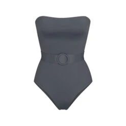 SHAPING SWIM STRAPLESS ONE PIECE | GUNMETAL