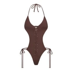 SWIM LACE UP MONOKINI | COCOA