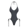 SWIM LACE UP MONOKINI | GUNMETAL