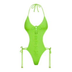 SWIM LACE UP MONOKINI | NEON GREEN