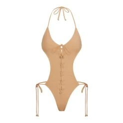SWIM LACE UP MONOKINI | OCHRE