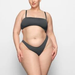 SWIM STRAPLESS MONOKINI | GUNMETAL -SWIM Sales Store SKIMS SWIM OP BRF 2795 CC GUN 0002 FR