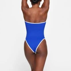 ZIP-UP SWIM STRAPLESS ONE PIECE | COBALT -SWIM Sales Store SKIMS SWIM OP BRF 3025 HB COB 0012 BK