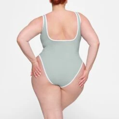 ZIP-UP SWIM SCOOP NECK ONE PIECE | PACIFIC -SWIM Sales Store SKIMS SWIM OP BRF 3026 HC PAC 0020 BK