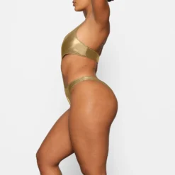 METALLIC SWIM HALTER MONOKINI | GOLD -SWIM Sales Store SKIMS SWIM OP CKY 2807 DA GOL 0009
