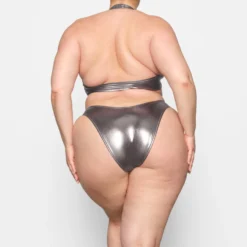 METALLIC SWIM HALTER MONOKINI | CARBON -SWIM Sales Store SKIMS SWIM OP CKY 2807 DC CBN 0065 scaled