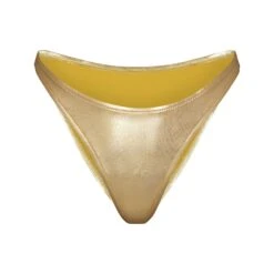 METALLIC SWIM DIPPED MID WAIST BOTTOMS | GOLD