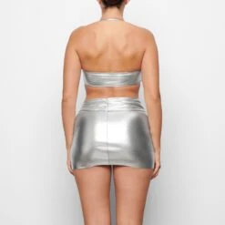 METALLIC SWIM BANDEAU BIKINI TOP | NICKEL -SWIM Sales Store SKIMS SWIM SW BND 0025 QD NIC 0007 BK