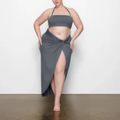 SWIM BANDEAU BIKINI TOP | GUNMETAL -SWIM Sales Store SKIMS SWIM SW BND 0777 MM GUN FR2