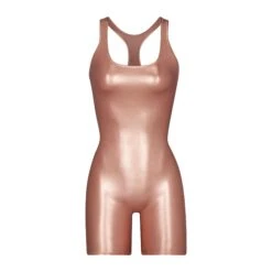 METALLIC SWIM CYCLE SUIT | CHAMPAGNE