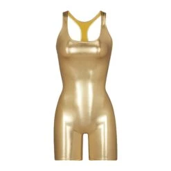 METALLIC SWIM CYCLE SUIT | GOLD