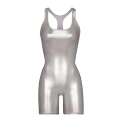METALLIC SWIM CYCLE SUIT | NICKEL