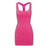 GLITTER SWIM METALLIC DRESS | MAGENTA