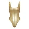 METALLIC SWIM HIGH CUT ONE PIECE | GOLD