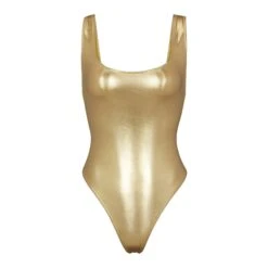 METALLIC SWIM HIGH CUT ONE PIECE | GOLD
