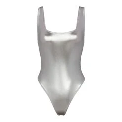 METALLIC SWIM HIGH CUT ONE PIECE | NICKEL