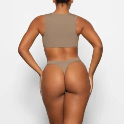 SKIMS SPORT SWIM HIGH NECK TOP | DESERT -SWIM Sales Store SKIMS SWIM SW HNK 0050 AA DES 0011 BK