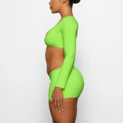 SWIM LONG SLEEVE SHRUG | NEON GREEN -SWIM Sales Store SKIMS SWIM SW LGS 0015 CA NGE 0013 SD