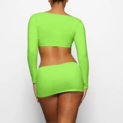 SWIM LONG SLEEVE SHRUG | NEON GREEN -SWIM Sales Store SKIMS SWIM SW LGS 0015 CA NGE 0020 BK