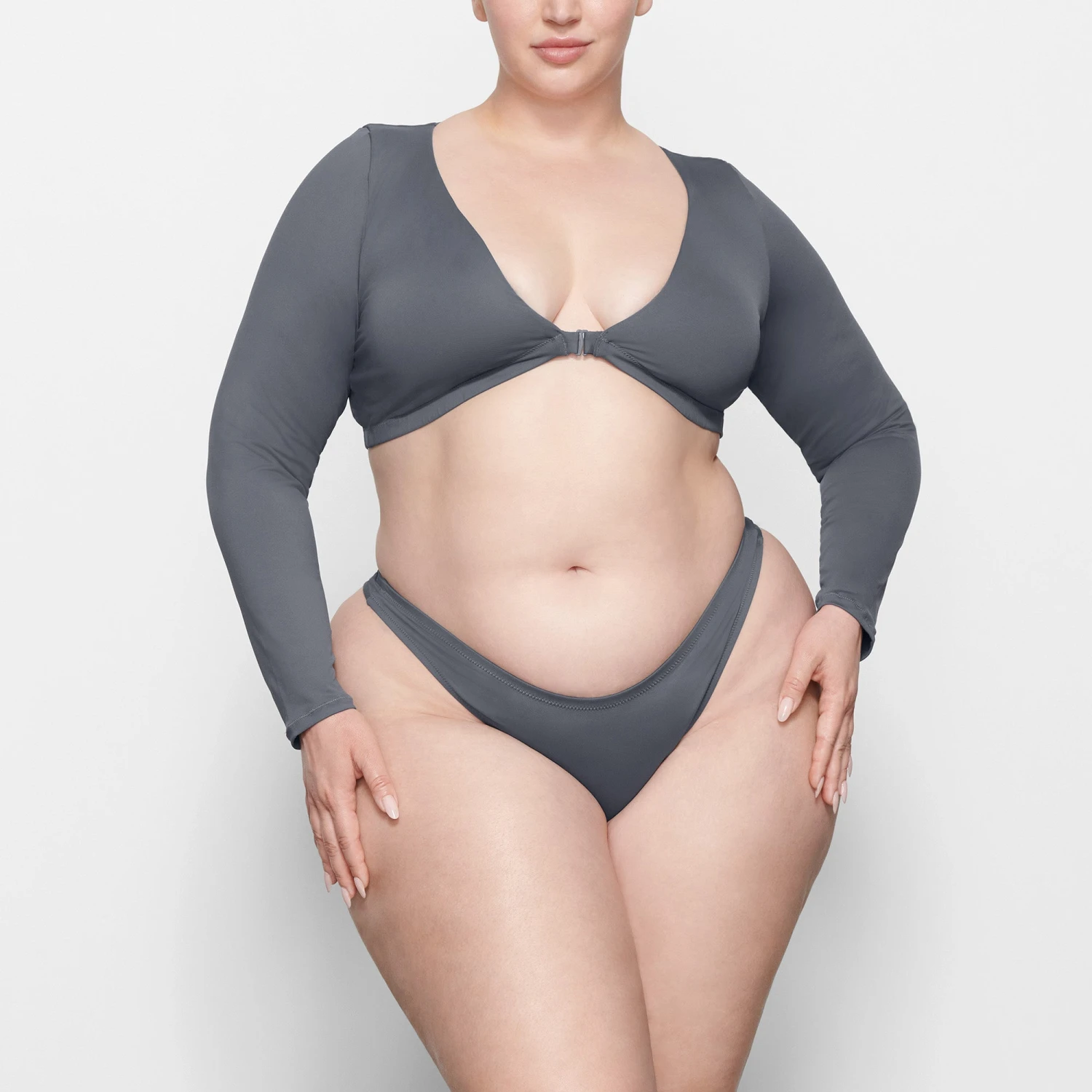 SWIM LONG SLEEVE SHRUG | GUNMETAL 2 SWIM LONG SLEEVE SHRUG | GUNMETAL - Image 2